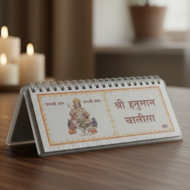 Divine 999 Silver Hanuman Chalisa Frame with Red Velvet Case - Image 2